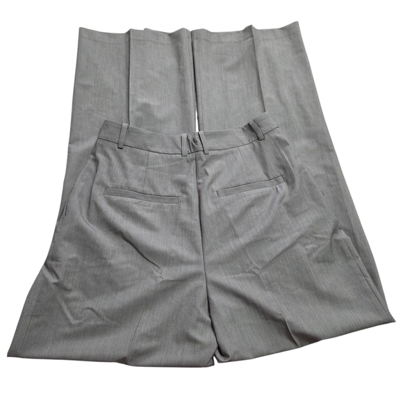 Tall Tailored Wide Leg Trouser Pants Gray Size 10 Minimalist NWOT - Picture 7 of 10